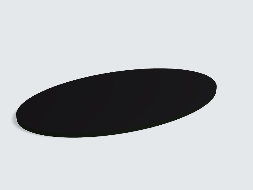 Tischplatte oval / kreisförmig Schwarz