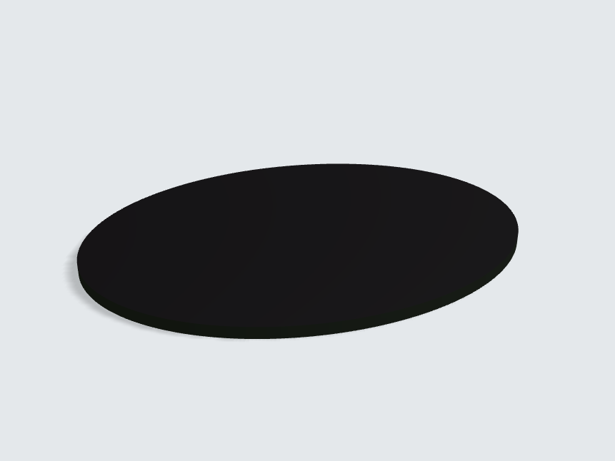 Tischplatte oval / kreisförmig Schwarz