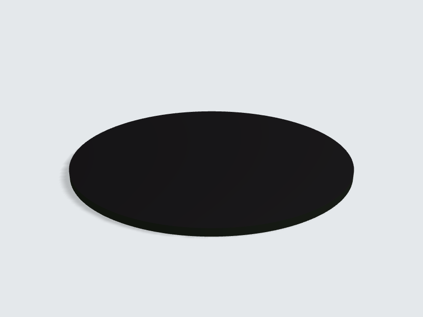 Tischplatte oval / kreisförmig Schwarz