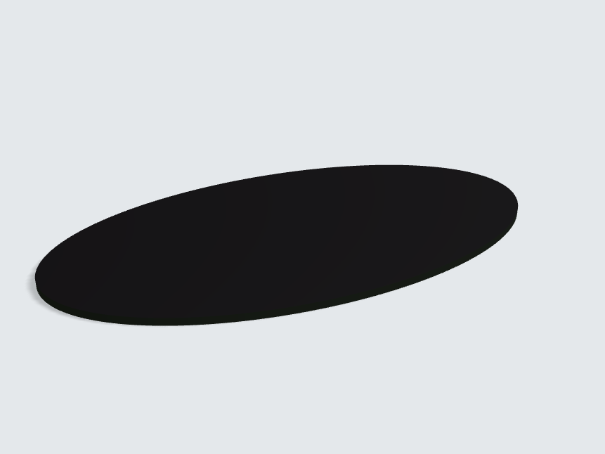 Tischplatte oval / kreisförmig Schwarz