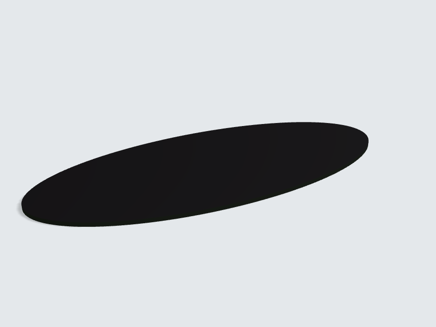 Tischplatte oval / kreisförmig Schwarz