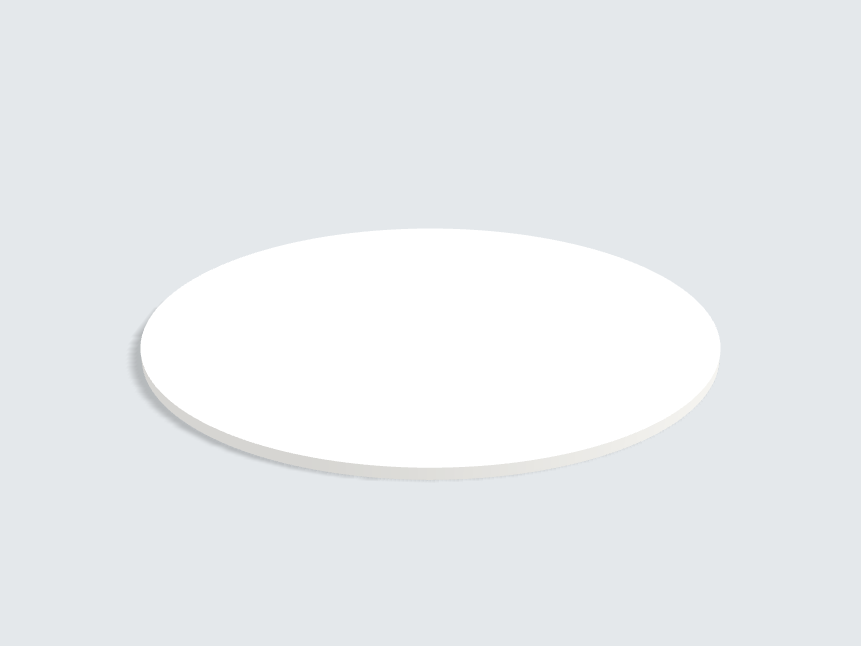 Tischplatte oval / kreisförmig Weiß