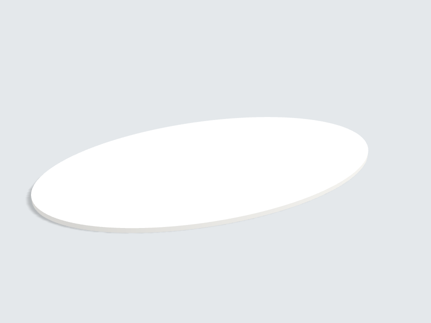 Tischplatte oval / kreisförmig Weiß