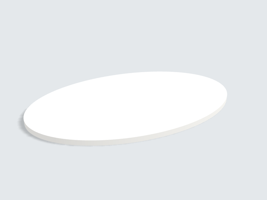 Tischplatte oval / kreisförmig Weiß