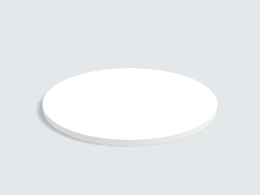 Tischplatte oval / kreisförmig Weiß