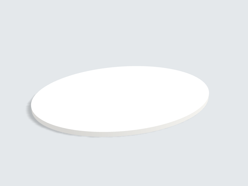 Tischplatte oval / kreisförmig Weiß