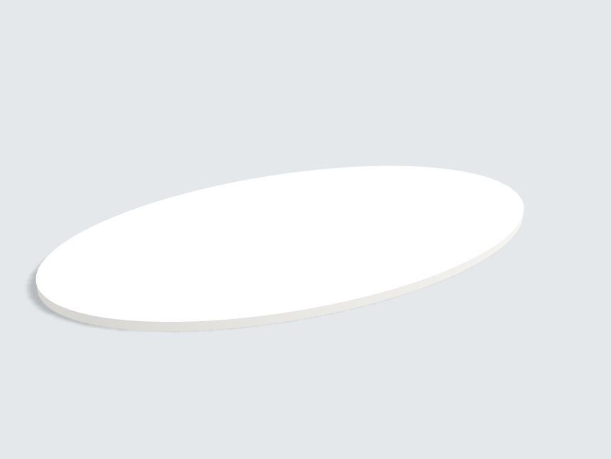 Tischplatte oval / kreisförmig Weiß