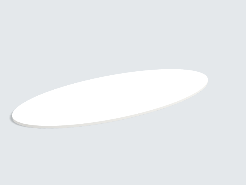 Tischplatte oval / kreisförmig Weiß