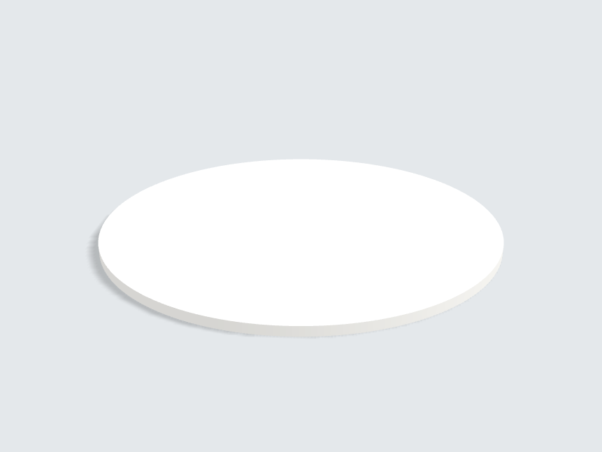 Tischplatte oval / kreisförmig Weiß