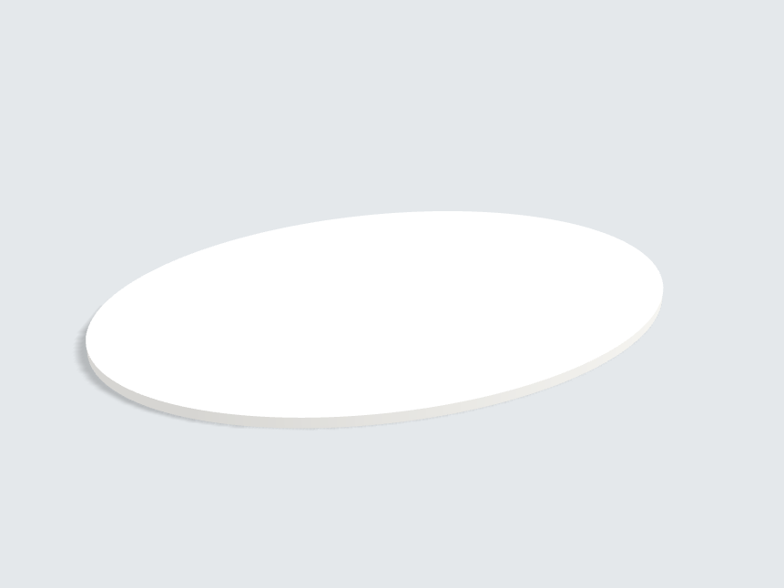 Tischplatte oval / kreisförmig Weiß