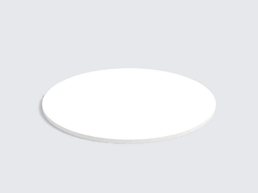 Tischplatte oval / kreisförmig Weiß
