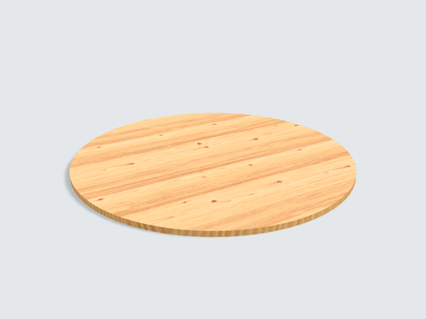 Tischplatte oval / kreisförmig Astfichte