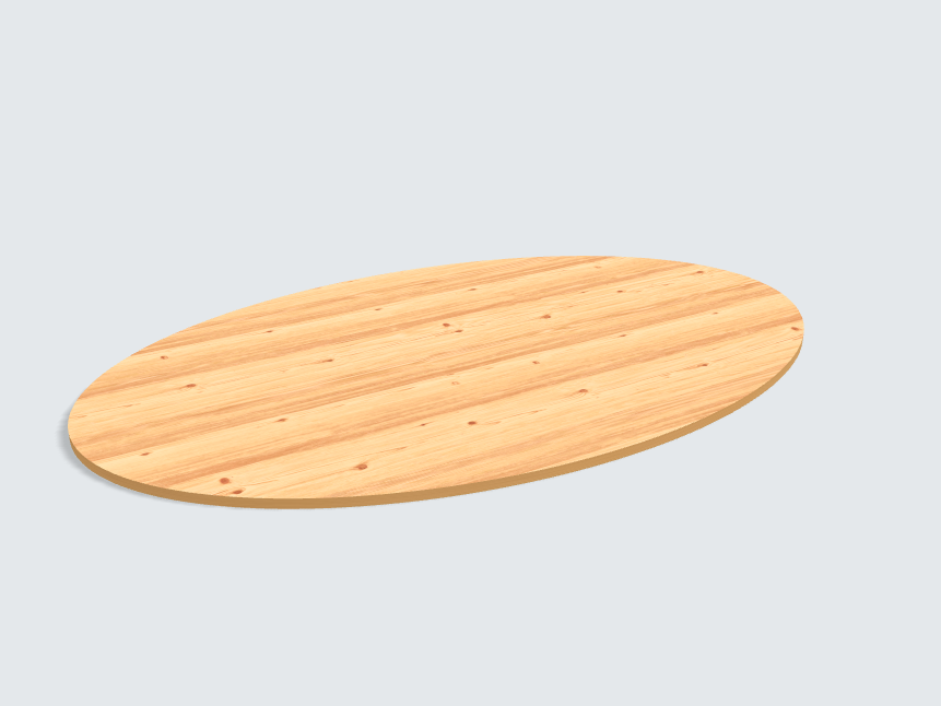Tischplatte oval / kreisförmig Astfichte
