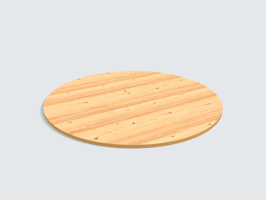 Tischplatte oval / kreisförmig Astfichte