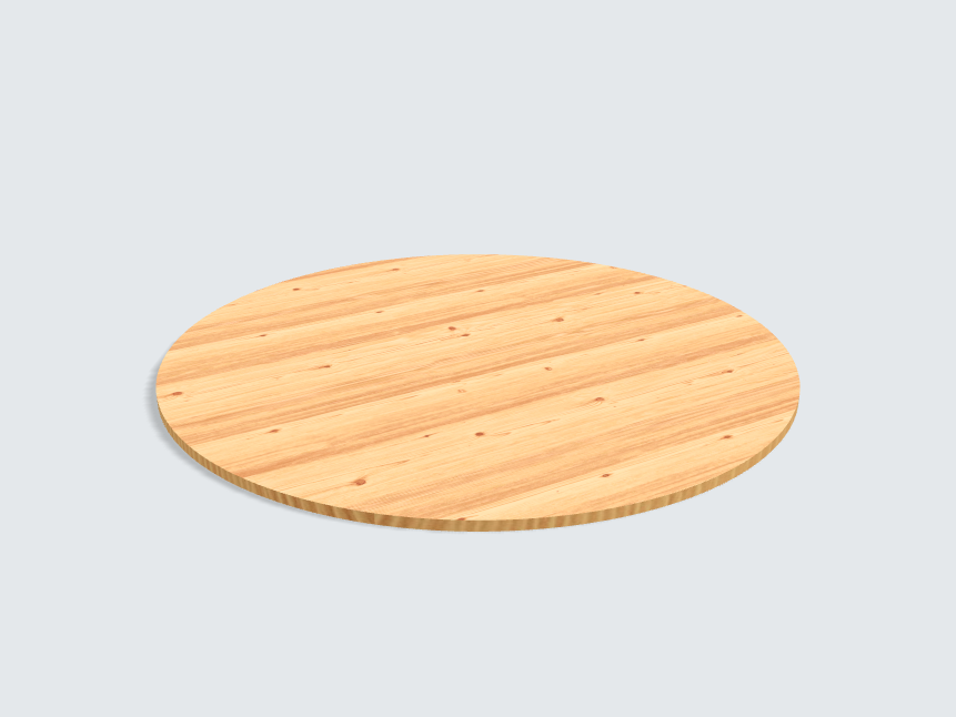 Tischplatte oval / kreisförmig Astfichte