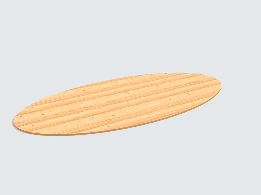 Tischplatte oval / kreisförmig Astfichte