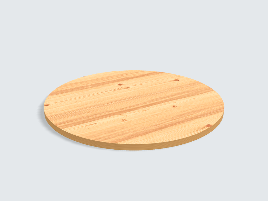 Tischplatte oval / kreisförmig Astfichte