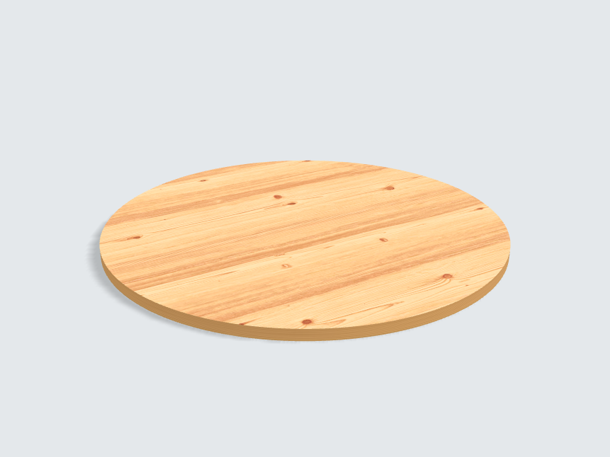 Tischplatte oval / kreisförmig Astfichte