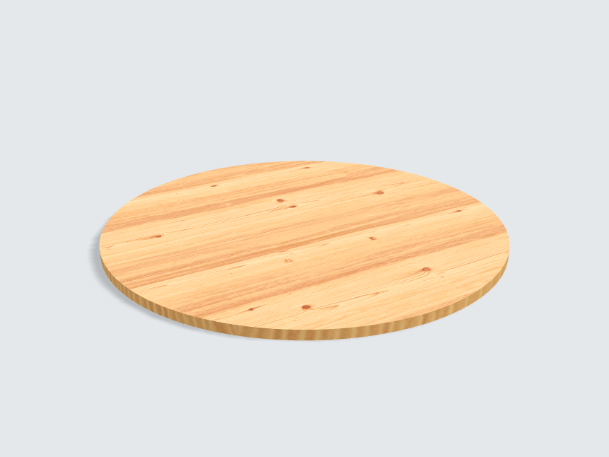 Tischplatte oval / kreisförmig Astfichte