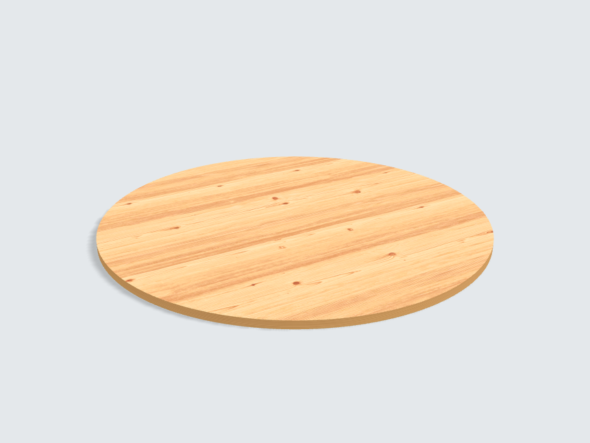 Tischplatte oval / kreisförmig Astfichte