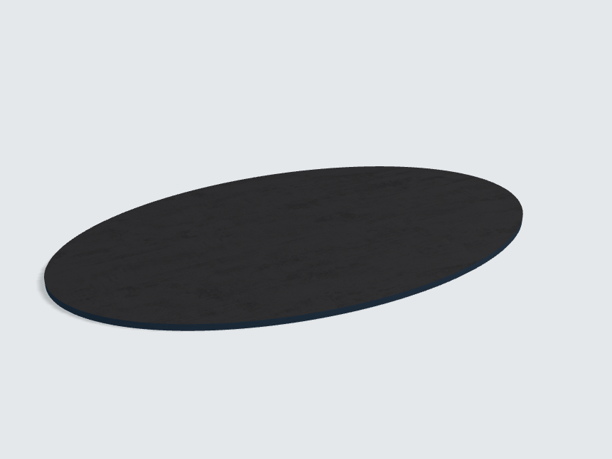 Tischplatte oval / kreisförmig Basalt