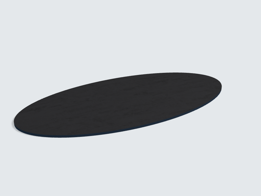 Tischplatte oval / kreisförmig Basalt