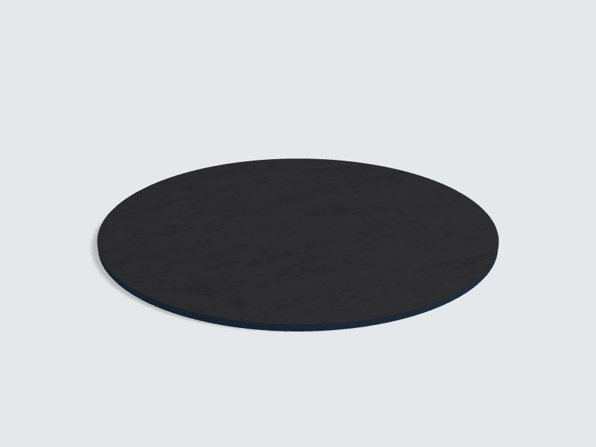 Tischplatte oval / kreisförmig Basalt