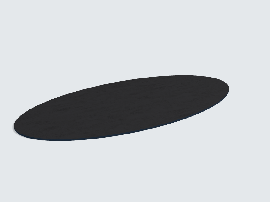 Tischplatte oval / kreisförmig Basalt