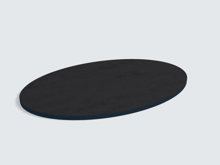 Tischplatte oval / kreisförmig Basalt