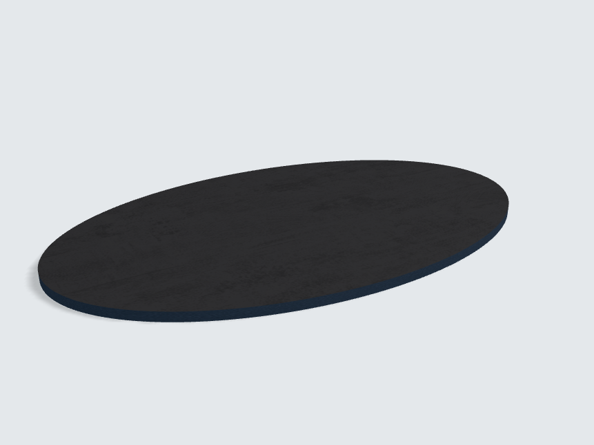 Tischplatte oval / kreisförmig Basalt