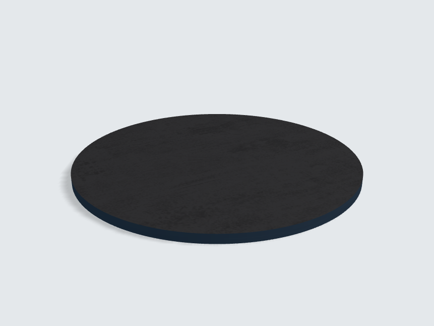 Tischplatte oval / kreisförmig Basalt