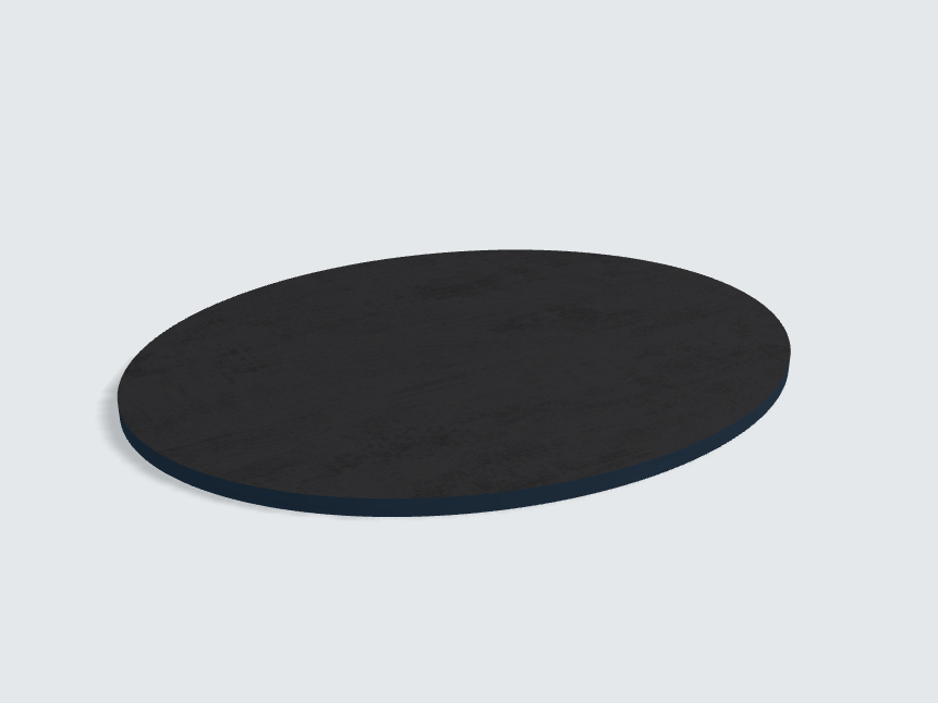 Tischplatte oval / kreisförmig Basalt