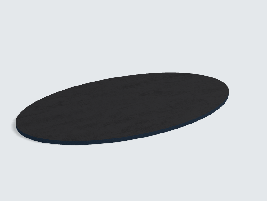 Tischplatte oval / kreisförmig Basalt
