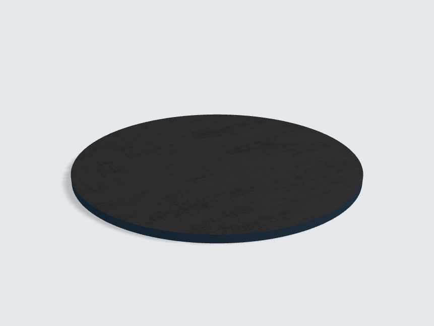 Tischplatte oval / kreisförmig Basalt