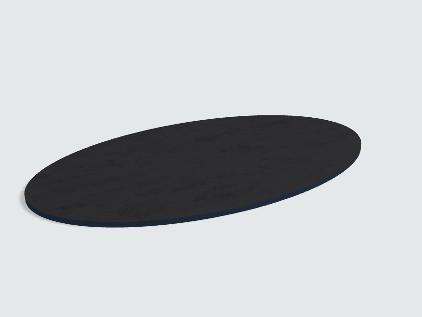 Tischplatte oval / kreisförmig Basalt