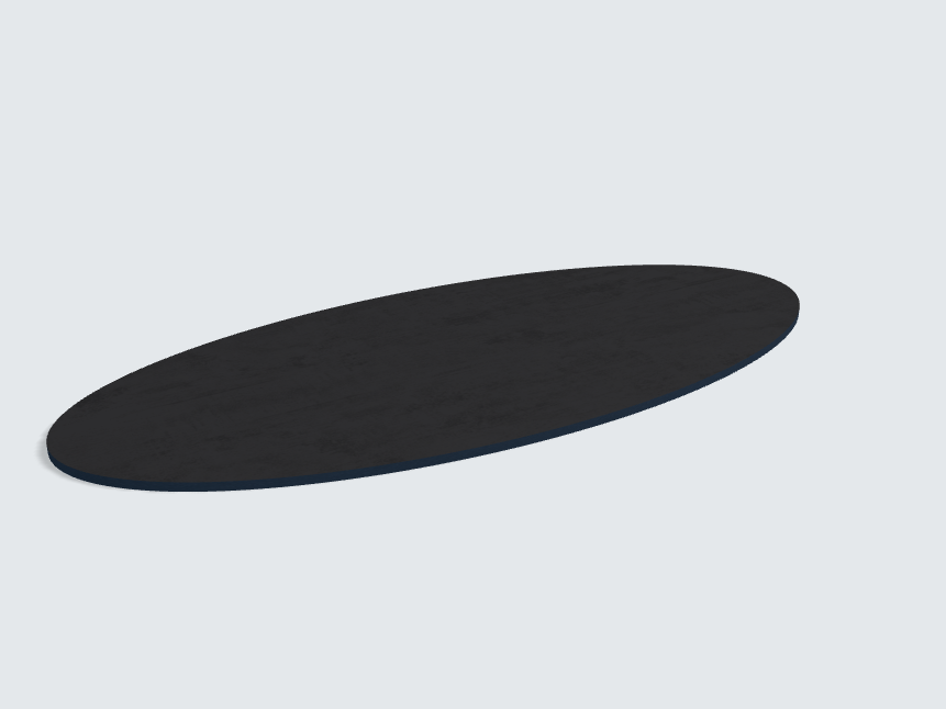 Tischplatte oval / kreisförmig Basalt