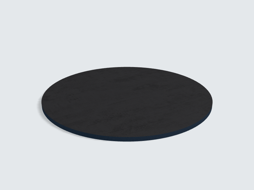 Tischplatte oval / kreisförmig Basalt