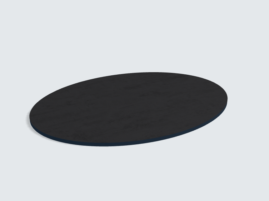 Tischplatte oval / kreisförmig Basalt