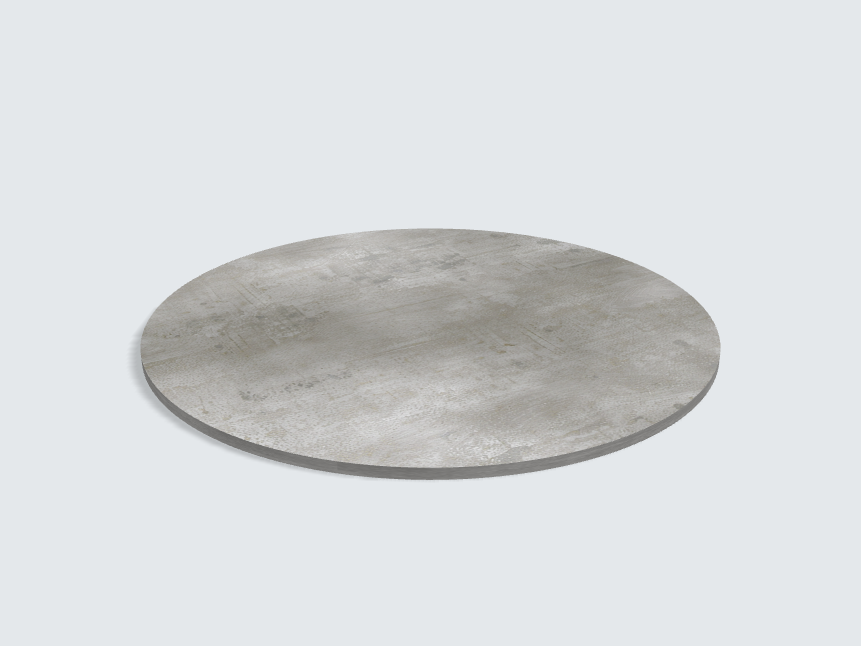 Tischplatte oval / kreisförmig Beton Perlgrau