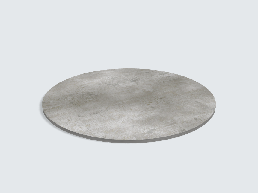 Tischplatte oval / kreisförmig Beton Perlgrau