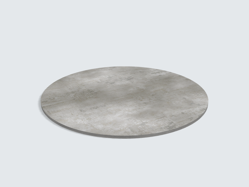 Tischplatte oval / kreisförmig Beton Perlgrau