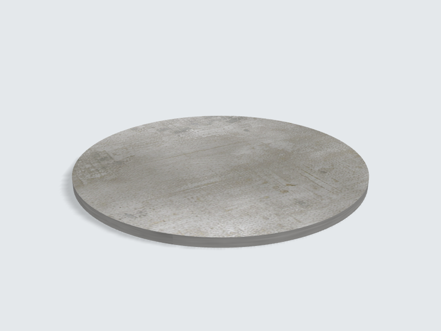 Tischplatte oval / kreisförmig Beton Perlgrau