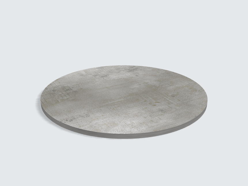 Tischplatte oval / kreisförmig Beton Perlgrau