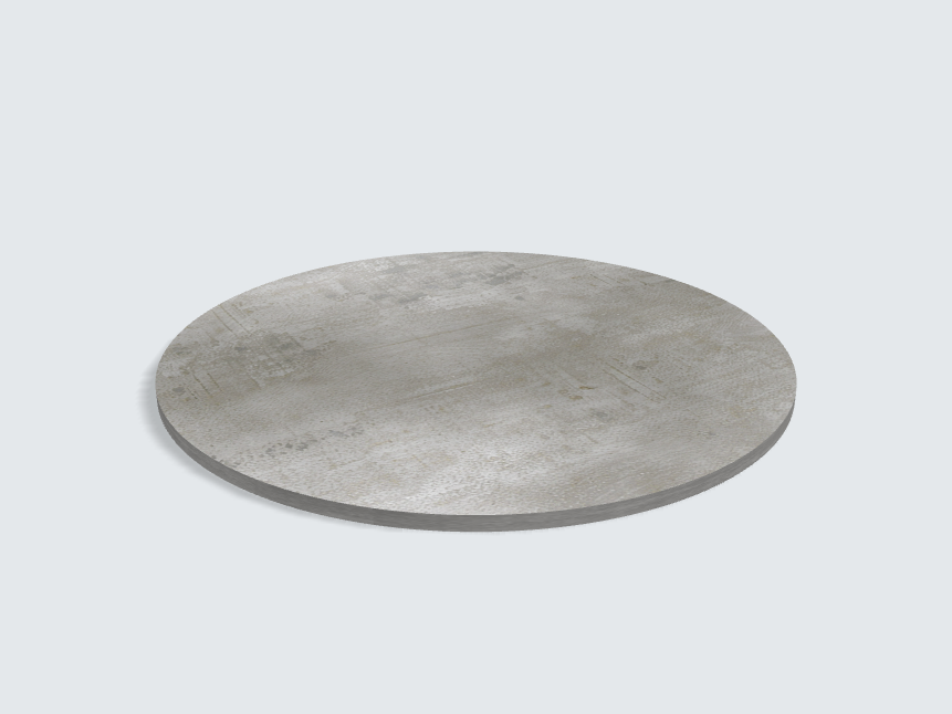 Tischplatte oval / kreisförmig Beton Perlgrau