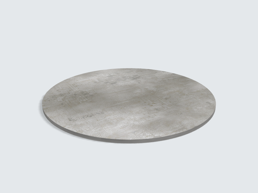 Tischplatte oval / kreisförmig Beton Perlgrau