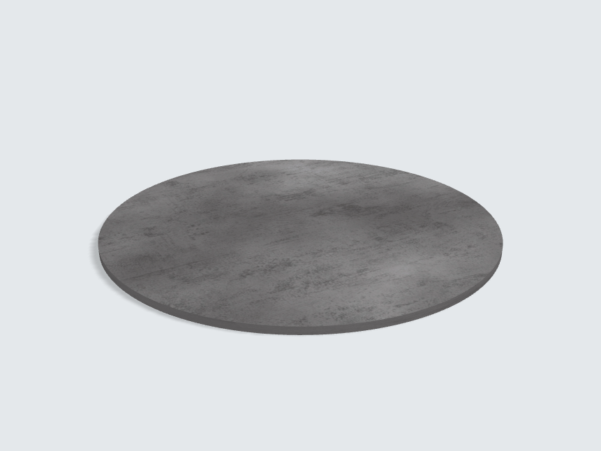 Tischplatte oval / kreisförmig Beton Schiefergrau