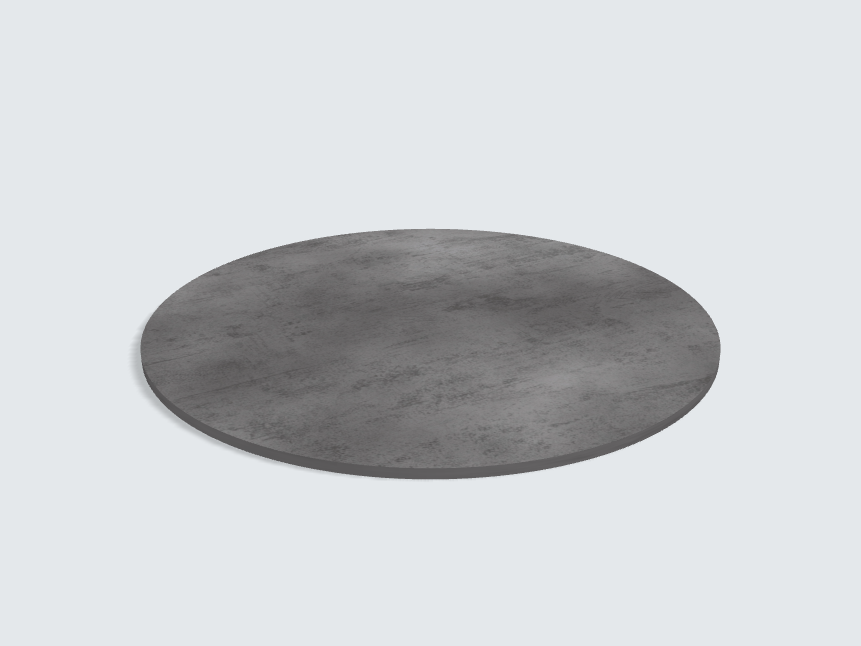 Tischplatte oval / kreisförmig Beton Schiefergrau