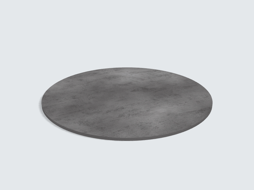 Tischplatte oval / kreisförmig Beton Schiefergrau