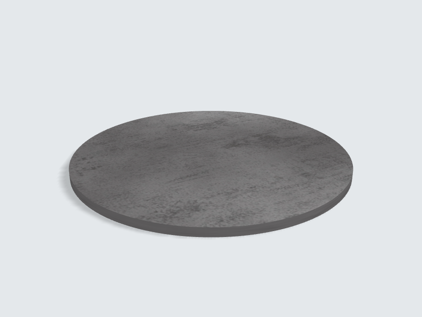 Tischplatte oval / kreisförmig Beton Schiefergrau