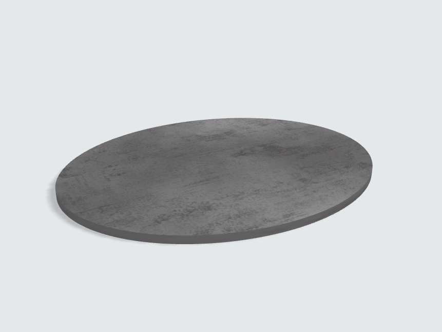 Tischplatte oval / kreisförmig Beton Schiefergrau